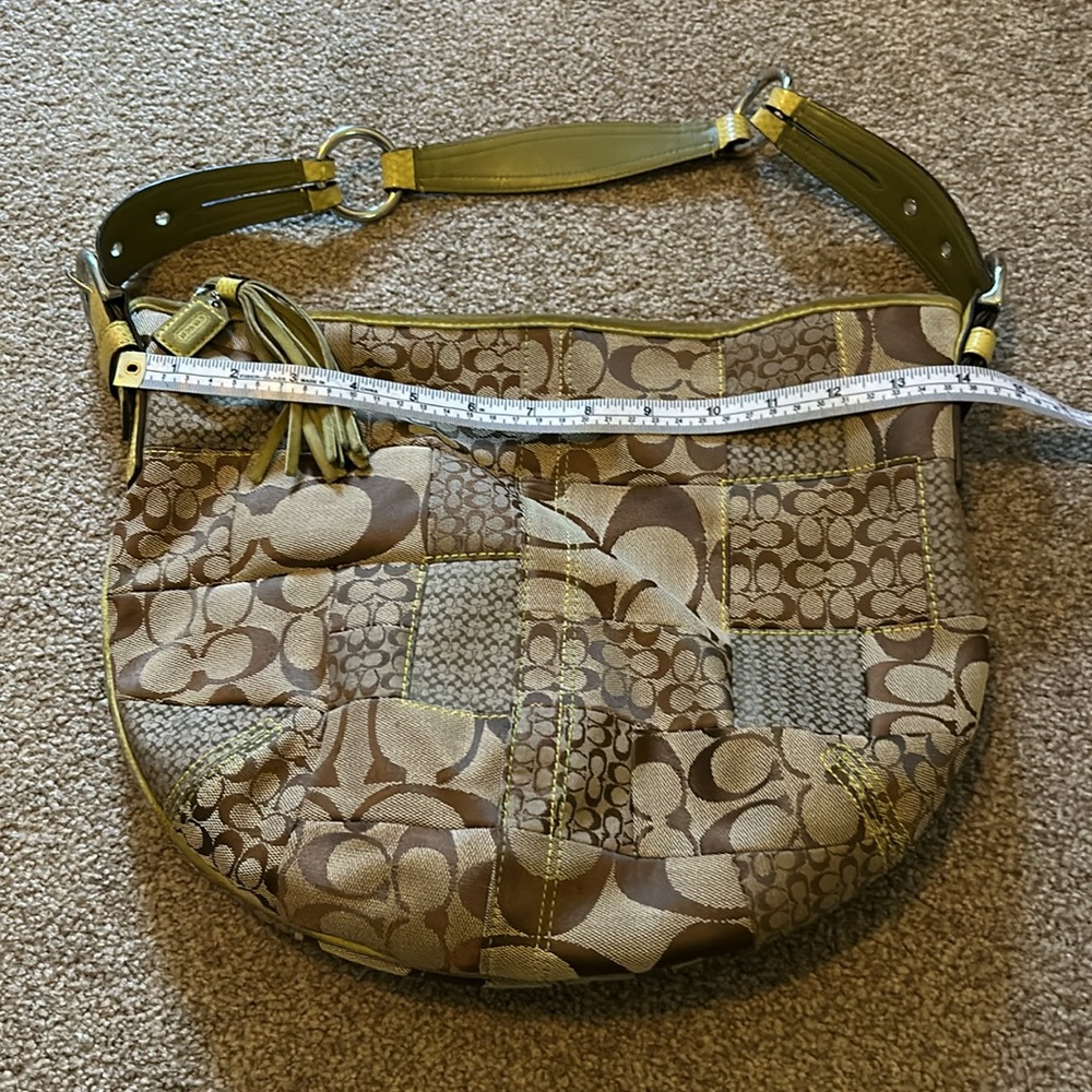 Vintage Coach Exotics Collection Lime green trim zipper closure Hobo bag - Picture 7 of 11